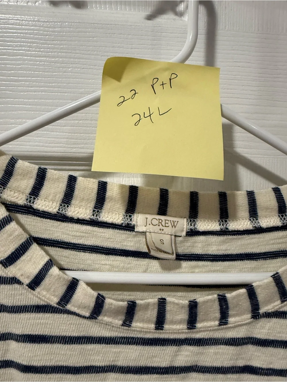 J.Crew women’s  Cream & Navy Striped Long-Sleeve Shirt